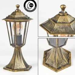 Luminaires Rustiques-hofstein Borne lumineuse Loria Brun, Or, Noir, 1 lumière