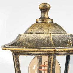 Luminaires Rustiques-hofstein Borne lumineuse Loria Brun, Or, Noir, 1 lumière