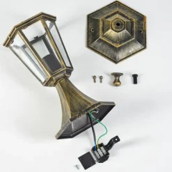 Luminaires Rustiques-hofstein Borne lumineuse Loria Brun, Or, Noir, 1 lumière