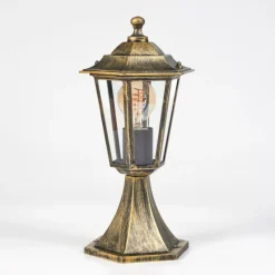 Luminaires Rustiques-hofstein Borne lumineuse Loria Brun, Or, Noir, 1 lumière