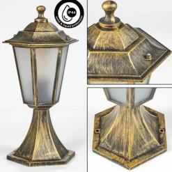 Luminaires Rustiques-hofstein Borne lumineuse Loria Brun, Or, Noir, 1 lumière