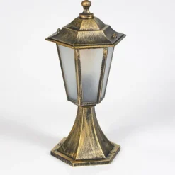 Luminaires Rustiques-hofstein Borne lumineuse Loria Brun, Or, Noir, 1 lumière