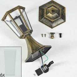 Luminaires Rustiques-hofstein Borne lumineuse Loria Brun, Or, Noir, 1 lumière