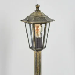 Luminaires Rustiques-hofstein Borne lumineuse Loria Brun, Or, Noir, 1 lumière