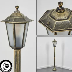 Luminaires Rustiques-hofstein Borne lumineuse Loria Brun, Or, Noir, 1 lumière