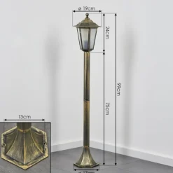 Luminaires Rustiques-hofstein Borne lumineuse Loria Brun, Or, Noir, 1 lumière