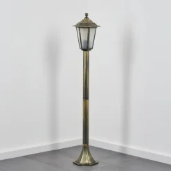 Luminaires Rustiques-hofstein Borne lumineuse Loria Brun, Or, Noir, 1 lumière