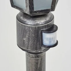 Luminaires Rustiques-hofstein Borne lumineuse Loria Noir, Argenté, 1 lumière, Détecteur de mouvement