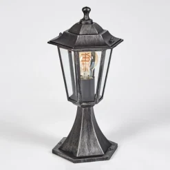 Luminaires Rustiques-hofstein Borne lumineuse Loria Noir, Argenté, 1 lumière