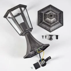 Luminaires Rustiques-hofstein Borne lumineuse Loria Noir, Argenté, 1 lumière