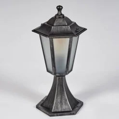 Luminaires Rustiques-hofstein Borne lumineuse Loria Noir, Argenté, 1 lumière