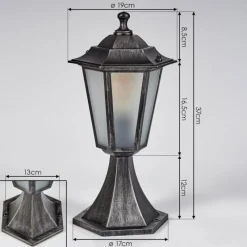 Luminaires Rustiques-hofstein Borne lumineuse Loria Noir, Argenté, 1 lumière