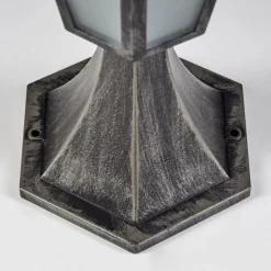 Luminaires Rustiques-hofstein Borne lumineuse Loria Noir, Argenté, 1 lumière