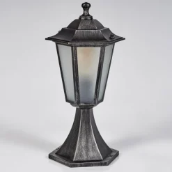 Luminaires Rustiques-hofstein Borne lumineuse Loria Noir, Argenté, 1 lumière