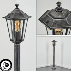 Luminaires Rustiques-hofstein Borne lumineuse Loria Noir, Argenté, 1 lumière