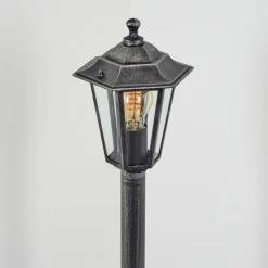 Luminaires Rustiques-hofstein Borne lumineuse Loria Noir, Argenté, 1 lumière