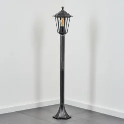 Luminaires Rustiques-hofstein Borne lumineuse Loria Noir, Argenté, 1 lumière