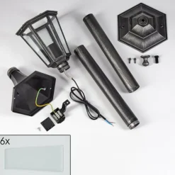 Luminaires Rustiques-hofstein Borne lumineuse Loria Noir, Argenté, 1 lumière