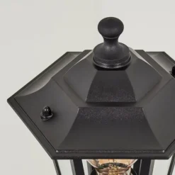 Luminaires Rustiques-hofstein Borne lumineuse Loria Noir, 1 lumière, Détecteur de mouvement