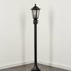 Luminaires Rustiques-hofstein Borne lumineuse Loria Noir, 1 lumière, Détecteur de mouvement