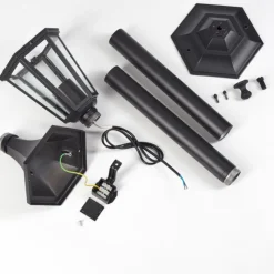 Luminaires Rustiques-hofstein Borne lumineuse Loria Noir, 1 lumière