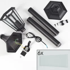 Luminaires Rustiques-hofstein Borne lumineuse Loria Noir, 1 lumière