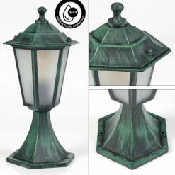 Luminaires Rustiques-hofstein Borne lumineuse Loria Vert, Noir, 1 lumière