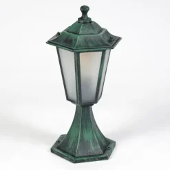 Luminaires Rustiques-hofstein Borne lumineuse Loria Vert, Noir, 1 lumière