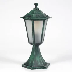 Luminaires Rustiques-hofstein Borne lumineuse Loria Vert, Noir, 1 lumière