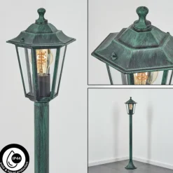 Luminaires Rustiques-hofstein Borne lumineuse Loria Vert, Noir, 1 lumière