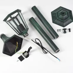 Luminaires Rustiques-hofstein Borne lumineuse Loria Vert, Noir, 1 lumière