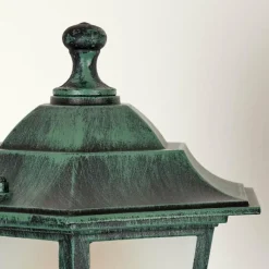 Luminaires Rustiques-hofstein Borne lumineuse Loria Vert, Noir, 1 lumière