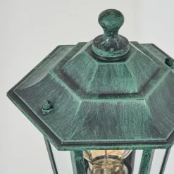 Luminaires Rustiques-hofstein Borne lumineuse Loria Vert, Noir, 1 lumière, Détecteur de mouvement