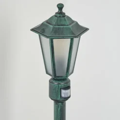 Luminaires Rustiques-hofstein Borne lumineuse Loria Vert, Noir, 1 lumière, Détecteur de mouvement