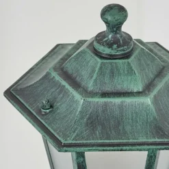 Luminaires Rustiques-hofstein Borne lumineuse Loria Vert, Noir, 1 lumière, Détecteur de mouvement