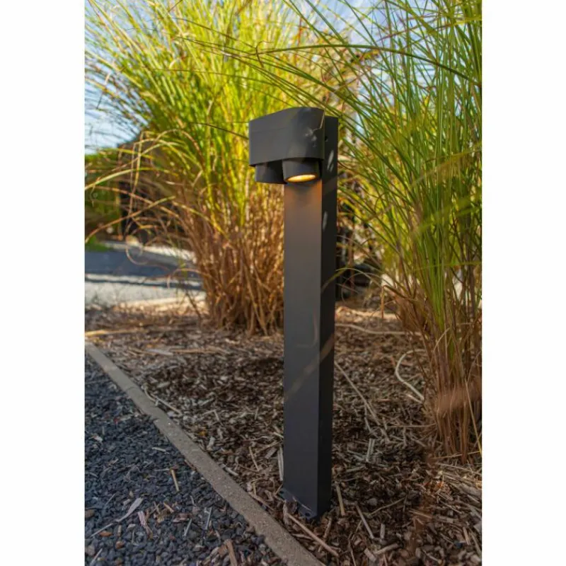 Luminaires Lutec Borne lumineuse Lutec Cypres Anthracite, 2 lumières