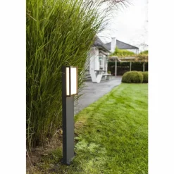 Luminaires Lutec Borne lumineuse Lutec Qubo LED Anthracite, 1 lumière