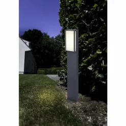 Luminaires Lutec Borne lumineuse Lutec Qubo LED Anthracite, 1 lumière