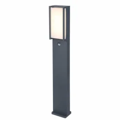 Luminaires Lutec Borne lumineuse Lutec QUBO LED Anthracite, 1 lumière, Détecteur de mouvement