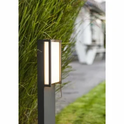 Luminaires Lutec Borne lumineuse Lutec QUBO LED Anthracite, 1 lumière, Changeur de couleurs