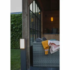 Luminaires Lutec Borne lumineuse Lutec QUBO LED Anthracite, 1 lumière, Changeur de couleurs