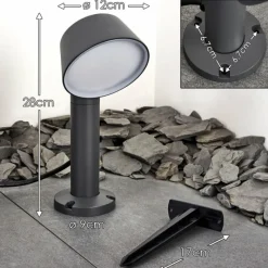 Luminaires Lutec Borne lumineuse Moroni LED Anthracite, 1 lumière