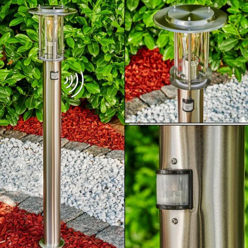 hofstein Borne lumineuse Mulo Acier inoxydable, 1 lumière, Détecteur de mouvement