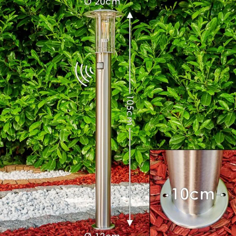 hofstein Borne lumineuse Mulo Acier inoxydable, 1 lumière, Détecteur de mouvement