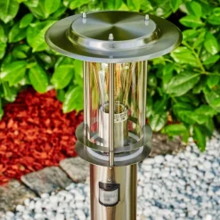 hofstein Borne lumineuse Mulo Acier inoxydable, 1 lumière, Détecteur de mouvement