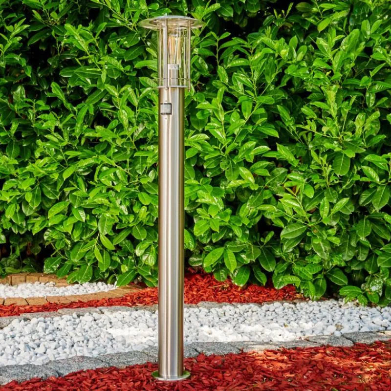 hofstein Borne lumineuse Mulo Acier inoxydable, 1 lumière, Détecteur de mouvement