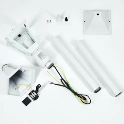 Luminaires Rustiques-hofstein Borne lumineuse Naofe Blanc, 1 lumière, Détecteur de mouvement