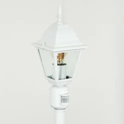 Luminaires Rustiques-hofstein Borne lumineuse Naofe Blanc, 1 lumière, Détecteur de mouvement