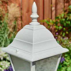 Luminaires Rustiques-hofstein Borne lumineuse Naofe Blanc, 1 lumière, Détecteur de mouvement