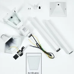 Luminaires Rustiques-hofstein Borne lumineuse Naofe Blanc, 1 lumière, Détecteur de mouvement